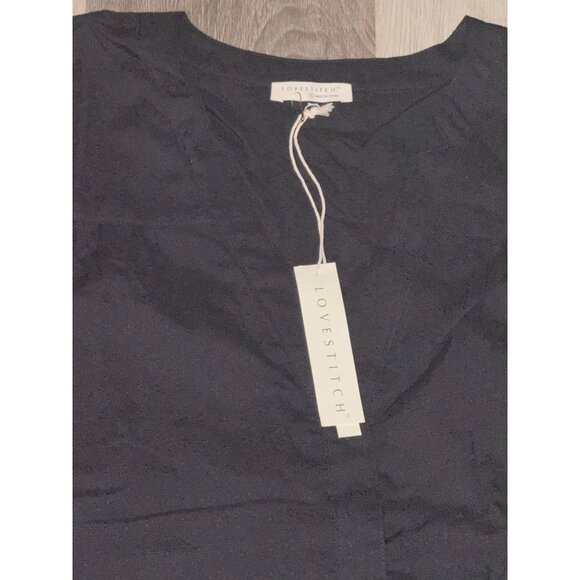 Lovestitch Black Cotton Blouse Size L - Picture 2 of 6